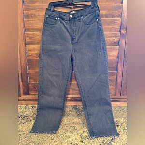 Madewell Womens Faded Black Straight Leg Jeans
